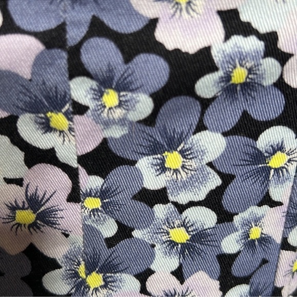 Divided Blue and White Floral Strapless Dress - Picture 4 of 12